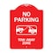 Signmission No Parking Tow Away Zone Heavy-Gauge Aluminum Architectural Sign, 24" x 18", RW-1824-9955 A-DES-RW-1824-9955 - alternate 1